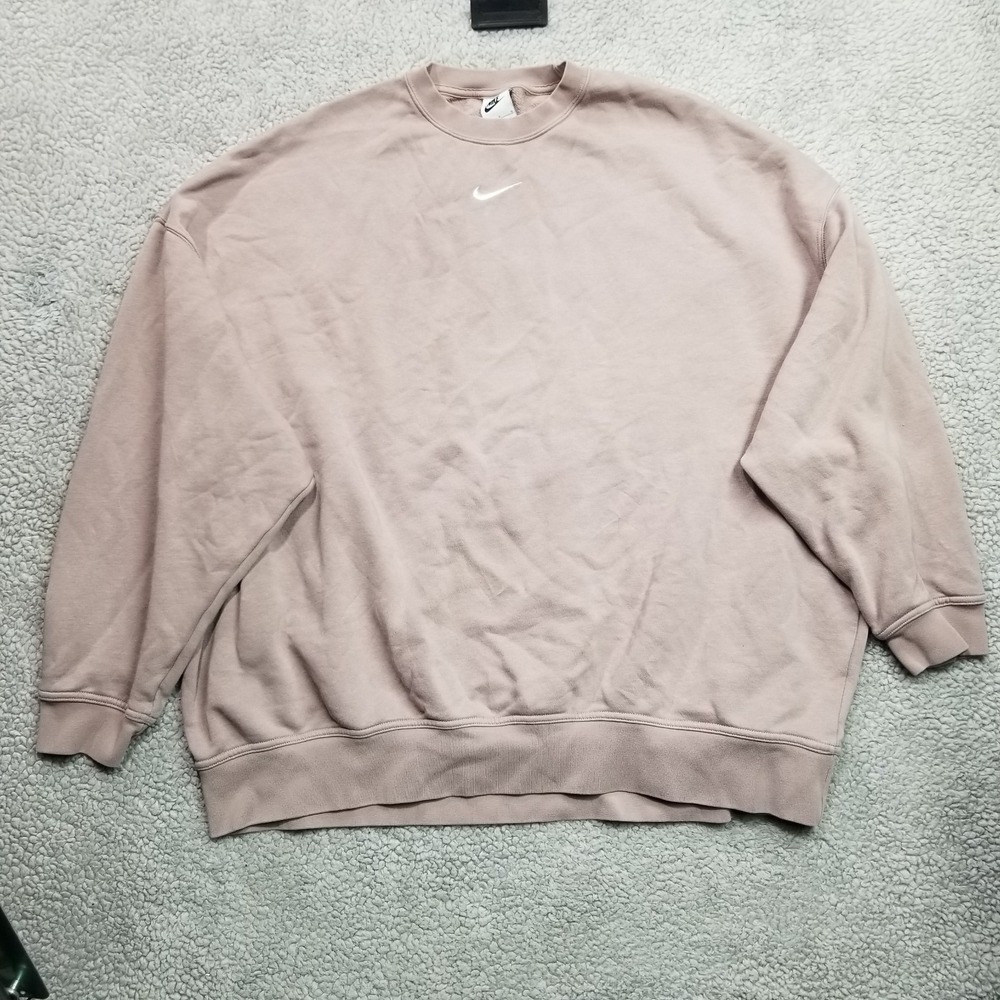 Nike Phoenix Fleece Women's Center Swoosh Crewneck Size Large Fade Brown